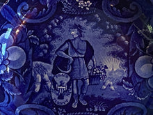Load image into Gallery viewer, Historical Staffordshire Blue Soup Plate Peace and Plenty Pattern
