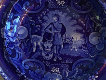 Load image into Gallery viewer, Historical Staffordshire Blue Soup Plate Peace and Plenty Pattern