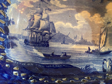 Load image into Gallery viewer, Historical Staffordshire Blue Reticulated Basket Eirth on the Thames Scare View on this Form
