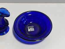 Load image into Gallery viewer, Boston And Sandwich Glass Lacy Toy Pitcher And Basin Cobalt Blue Panel