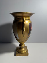 Load image into Gallery viewer, 19th Century Porcelain Vase Urn Hand Painted Benjamin Franklin Portrait Florals