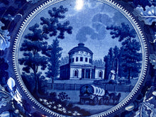 Load image into Gallery viewer, Historical Staffordshire Blue Water Works Philadelphia Plate Wagon