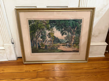 Load image into Gallery viewer, Original Currier & Ives Print Summer In The Country Large Folio Horse Mansion