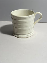 Load image into Gallery viewer, Staffordshire Pearlware Banded Mug Tooled Engine Turned 1820s Creamware White A