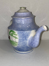 Load image into Gallery viewer, Spatterware Spatter Blue Fort Pattern Teapot Ca. 1830