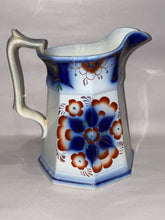 Load image into Gallery viewer, Staffordshire Gaudy Ironstone Pinwheel Pattern Large Pitcher Ca. 1850