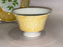 Load image into Gallery viewer, Staffordshire Yellow Spatterware Cup And Saucer Thistle Pattern Ca. 1830