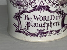 Load image into Gallery viewer, Staffordshire Pearlware Tankard World In Planisphere Map Rare Ca. 1820