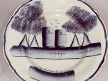 Load image into Gallery viewer, Staffordshire Purple Spatterware Wigwam Plate Ca. 1830