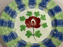 Load image into Gallery viewer, Staffordshire Rainbow Spatterware Plate Adams Rose Ca. 1830