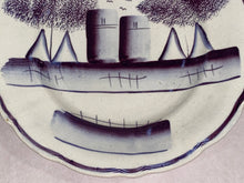 Load image into Gallery viewer, Staffordshire Purple Spatterware Wigwam Plate Ca. 1830