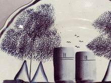 Load image into Gallery viewer, Staffordshire Purple Spatterware Wigwam Plate Ca. 1830
