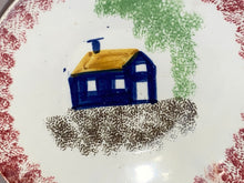 Load image into Gallery viewer, Staffordshire Red Spatterware Schoolhouse Cup And Saucer Ca. 1830