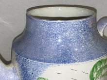 Load image into Gallery viewer, Spatterware Spatter Blue Fort Pattern Teapot Ca. 1830