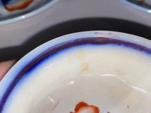 Load image into Gallery viewer, Staffordshire Gaudy Ironstone Pinwheel Pattern Set Of 6 Cups And Saucers 1850’s