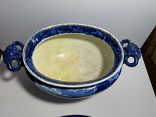Load image into Gallery viewer, Historical Staffordshire Blue Soup Tureen Bellville On Passaic River Rare 1825
