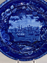 Load image into Gallery viewer, Historical Staffordshire Blue Plate Macdonough’s Victory 9 3/8”
