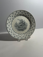 Load image into Gallery viewer, Historical Staffordshire Grey Transfer Columbian Star Plate Harrison Campaign

