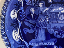 Load image into Gallery viewer, Historical Staffordshire Blue Large “States” Series Platter by Clews
