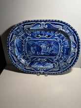 Load image into Gallery viewer, Staffordshire Blue Transfer Quadrupeds Platter Elephant Ca. 1825
