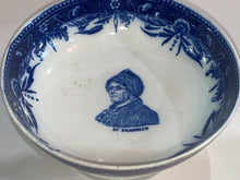 Load image into Gallery viewer, Historical Staffordshire Pearlware Wedgwood Dr. Benjamin Franklin Footed Bowl Ca. 1820
