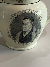 Load image into Gallery viewer, Staffordshire General Lafayette and George Washington Republicans Pitcher 6 1/8” tall
