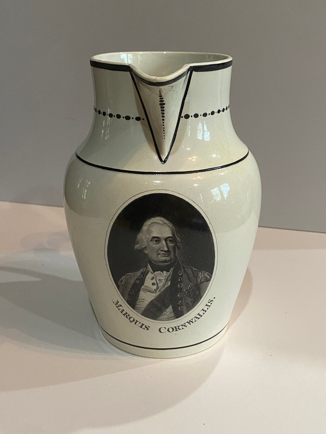 Staffordshire Pearlware Herculaneum Potter Pitcher Marquis Cornwallis