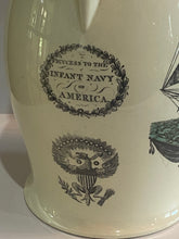 Load image into Gallery viewer, Staffordshire Creamware Liverpool Pitcher Polychrome American Ship Eagle Masonic
