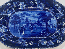 Load image into Gallery viewer, Historical Staffordshire Blue Platter Esplanade Castle Gardens New York
