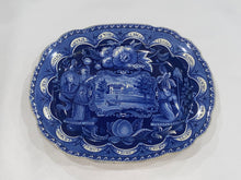 Load image into Gallery viewer, Historical Staffordshire Blue Platter States Pattern by Clews
