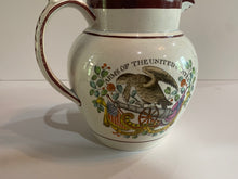 Load image into Gallery viewer, Staffordshire Pearlware Arms of United States and Free Trade and Sailors Their Rights Pitcher
