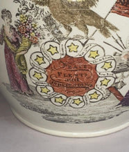 Load image into Gallery viewer, Historical Staffordshire Peace And Prosperity To America Pitcher Colored 1815
