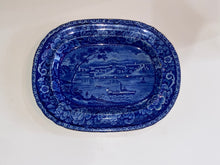 Load image into Gallery viewer, Historical Staffordshire Blue Small Platter Louisville, Kentucky Ca. 1825
