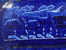 Load image into Gallery viewer, Historical Staffordshire Blue Platter Landing Of Lafayette 19”
