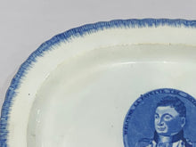 Load image into Gallery viewer, Historical Staffordshire Pearlware Blue Edge Leeds Platter Lafayette Nations Guest
