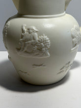 Load image into Gallery viewer, Staffordshire Porcelain Pitcher With Figures And William Henry Harrison Log Cabin
