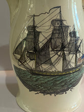 Load image into Gallery viewer, Staffordshire Creamware Liverpool Pitcher Polychrome American Ship Eagle Masonic

