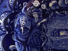 Load image into Gallery viewer, Historical Staffordshire Blue Plate “States” Pattern Ca. 1825

