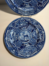 Load image into Gallery viewer, Staffordshire Blue Transfer Dinner Plate Tibetan Mule Deer Ca. 1825
