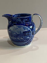Load image into Gallery viewer, Historical Staffordshire Blue Landing Of Lafayette Pitcher Ca. 1825
