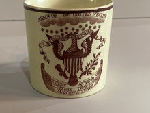 Load image into Gallery viewer, Staffordshire Creamware Arms Of The United States Children’s Mug Eagle Shield
