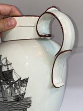 Load image into Gallery viewer, Staffordshire Pearlware Liverpool Pitcher With American Ship Initials DT
