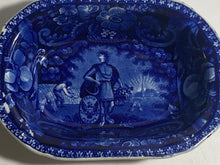 Load image into Gallery viewer, Historical Staffordshire Blue Peace And Plenty Vegetable Dish Eagle Clews 1825
