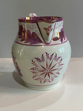 Load image into Gallery viewer, Historical Staffordshire Peace, Plenty and Independence and Success to the United States Pink Luster Pitcher Ca. 1820
