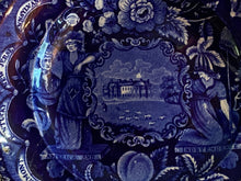 Load image into Gallery viewer, Historical Staffordshire Blue Plate “States” Pattern Ca. 1825
