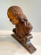 Load image into Gallery viewer, Late 18th Early 19th Century Carved Wooden Bust of Benjamin Franklin
