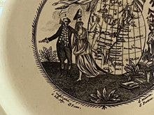 Load image into Gallery viewer, Staffordshire Creamware Liverpool Plate Map Of The East Coast Ca. 1800 Franklin
