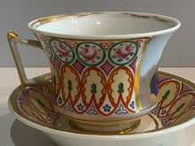 Load image into Gallery viewer, 19th Century Hand Painted Porcelain Cup and Saucers General Lafayette
