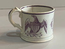 Load image into Gallery viewer, Staffordshire Pearlware Childs Mug The United States of America Eagles
