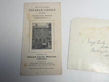 Load image into Gallery viewer, Signed O.H. Oldroyd Card With His Abraham Lincoln Memorial Collection Booklet
